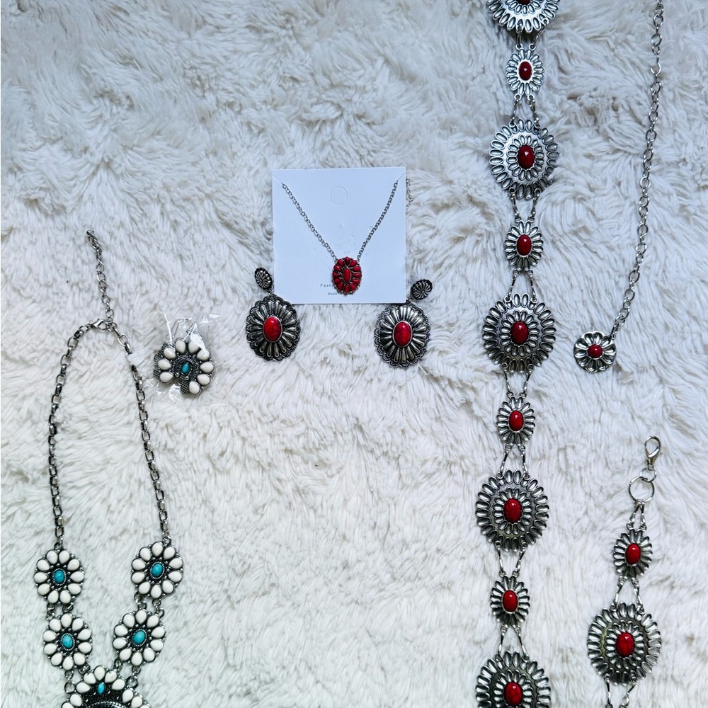 Western jewelry sets and belt